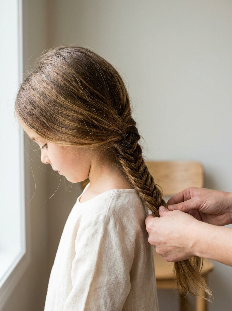 Fischgrätenzopf für Kinder als Flechtfrisuren für Kinder Inspiration 2026